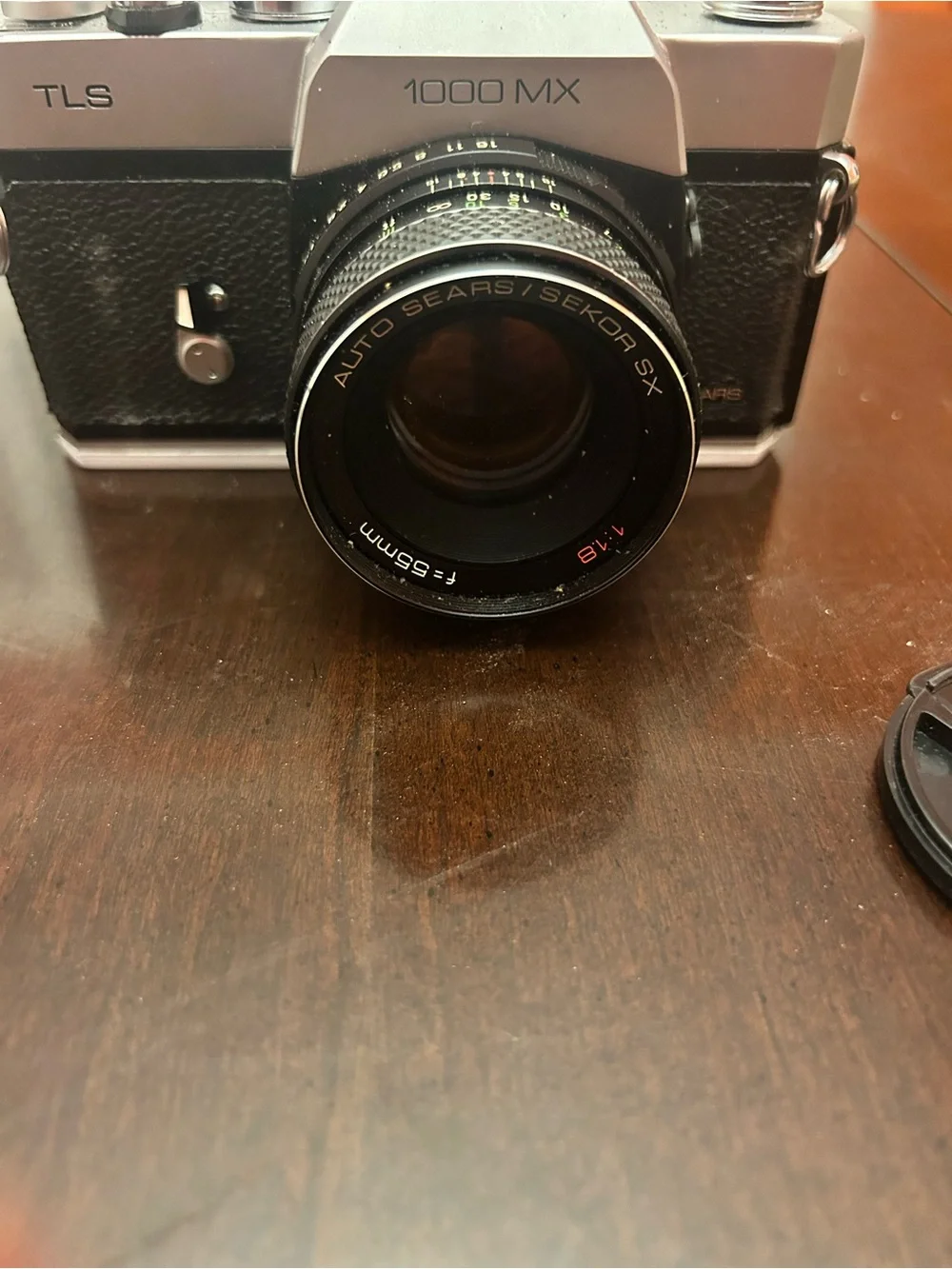 Vintage Sears TLS 1000 MX 35mm SLR Film Camera w/ 55mm Lens, Case, Flash, Tripod